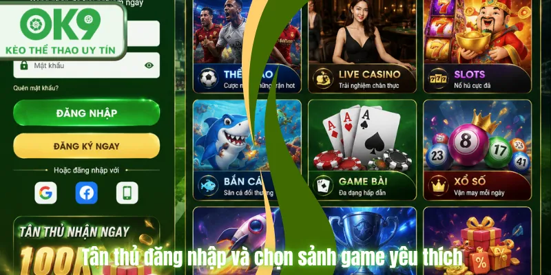 OK9 🎖️ OK9 Dev Trang Chủ Thể Thao Bóng Đá OK9.COM Chính Thức Tân thủ đăng nhập và chọn sảnh game yêu thích.